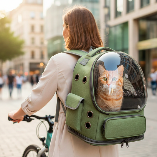 Mochila astronauta transparente GAT Cat Voyager Pack para gatos viajeros, con ventilación y diseño panorámico
| GAT Cat Voyager Pack transparent astronaut cat backpack with ventilation and panoramic design | GAT Cat Voyager Pack transparenter Katzenrucksack mit Belüftung und Panoramadesign.