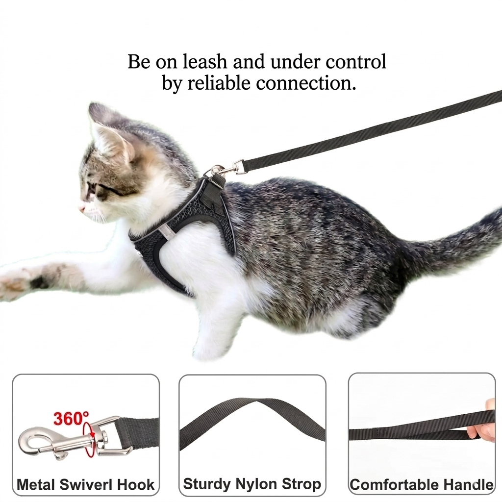 GAT cat harness features – escape-proof design for safe outdoor walks