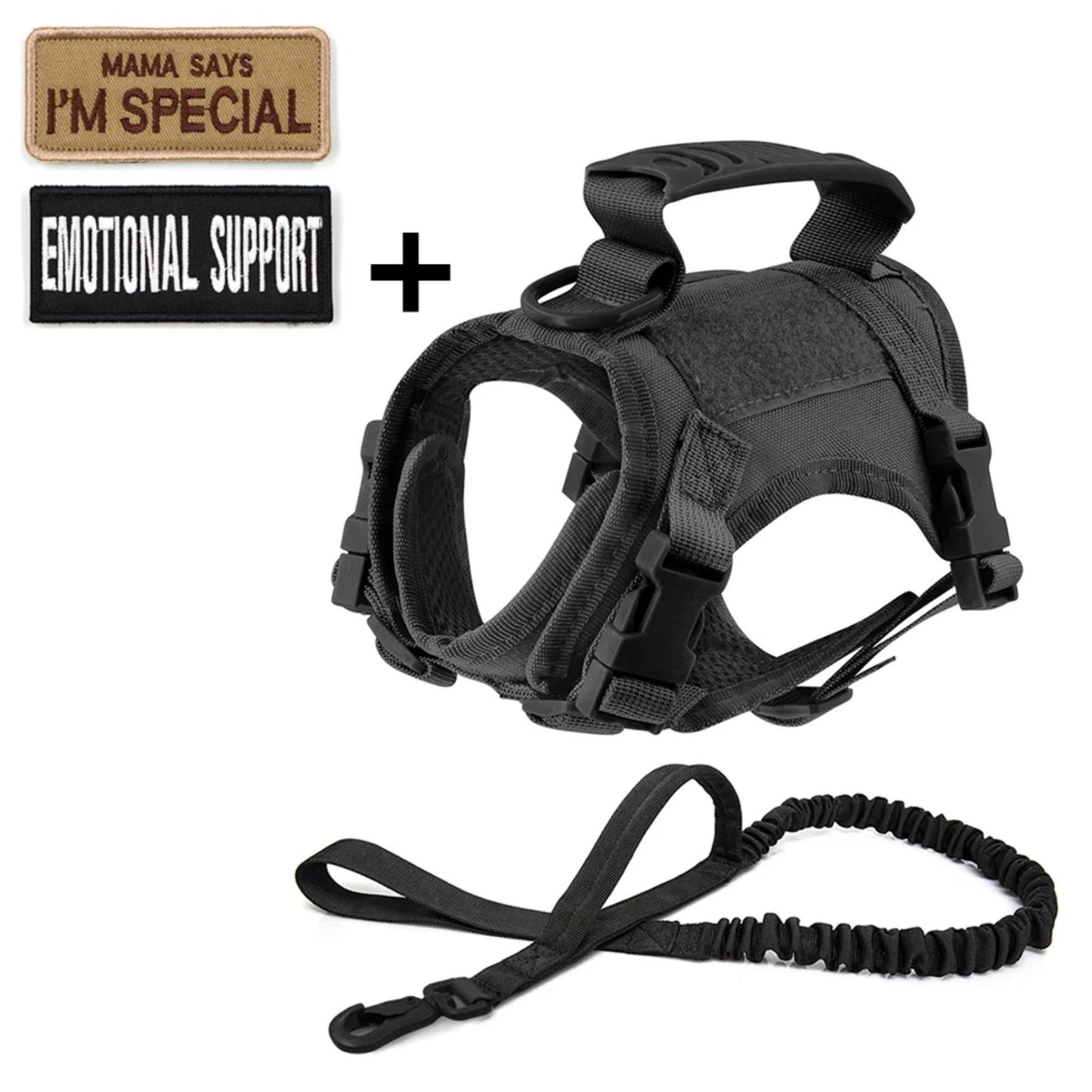 GAT Tactical Cat Harness in black – secure vest harness with leash for adventurous cats