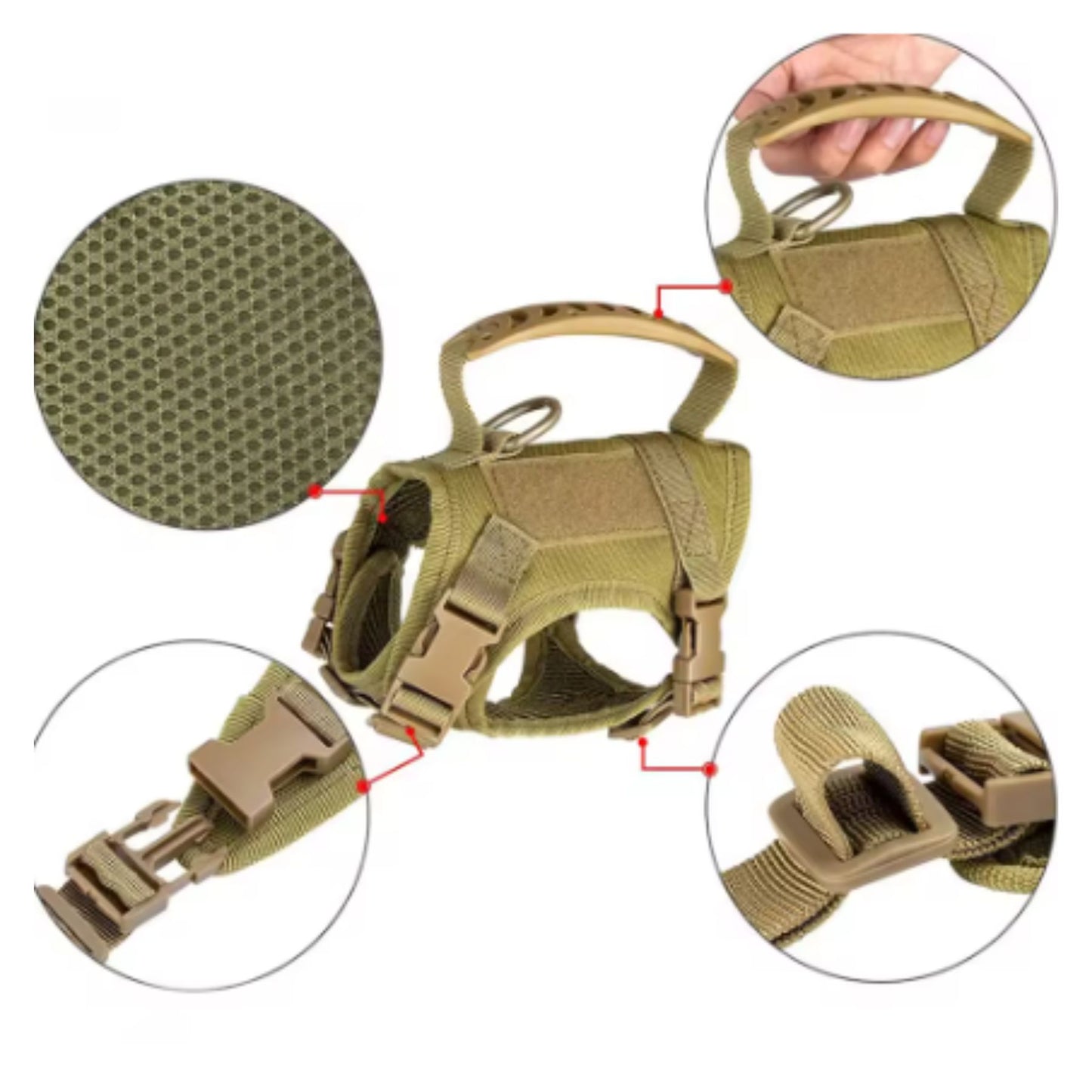 Close-up detail of GAT Tactical Cat Harness – durable stitching and adjustable straps