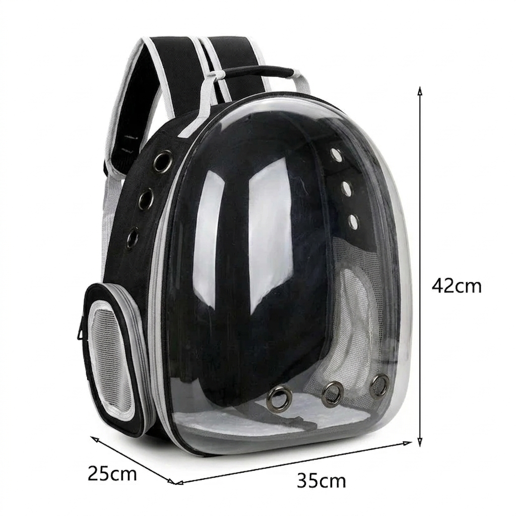 Detail view of GAT Urban Carrier ventilation holes, mesh panels, zipper and adjustable straps