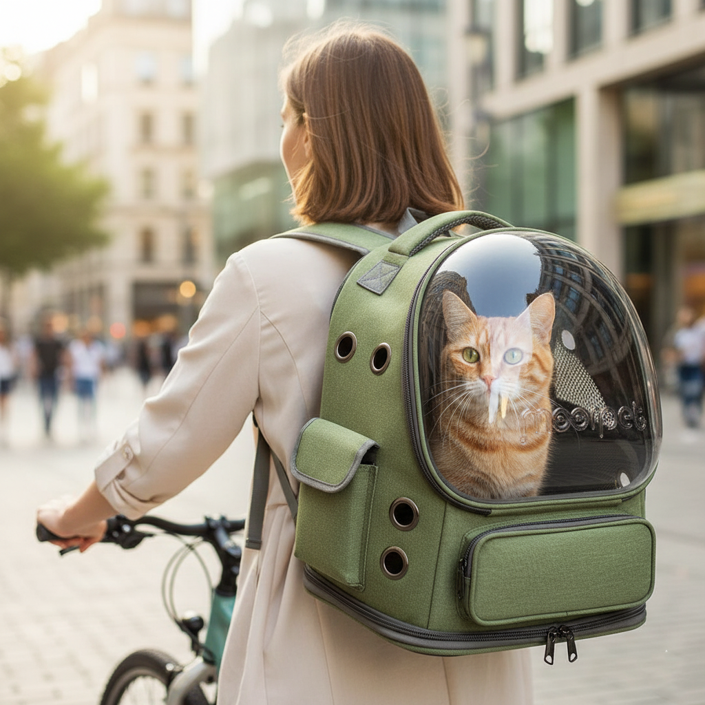 Mochila astronauta transparente GAT Cat Voyager Pack para gatos viajeros, con ventilación y diseño panorámico 
| GAT Cat Voyager Pack transparent astronaut cat backpack with ventilation and panoramic design | GAT Cat Voyager Pack transparenter Katzenrucksack mit Belüftung und Panoramadesign. 