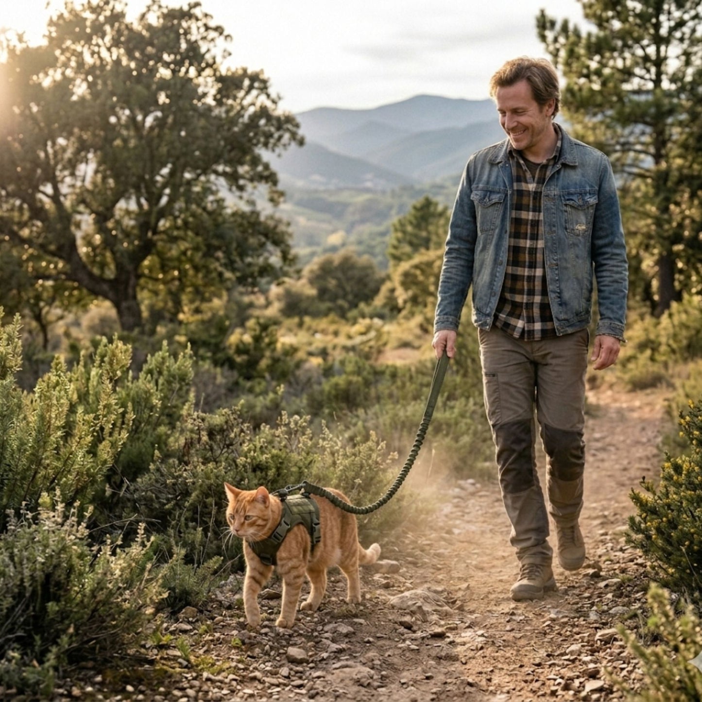 Cat wearing the GAT Tactical Harness – safe and comfortable fit for outdoor exploration