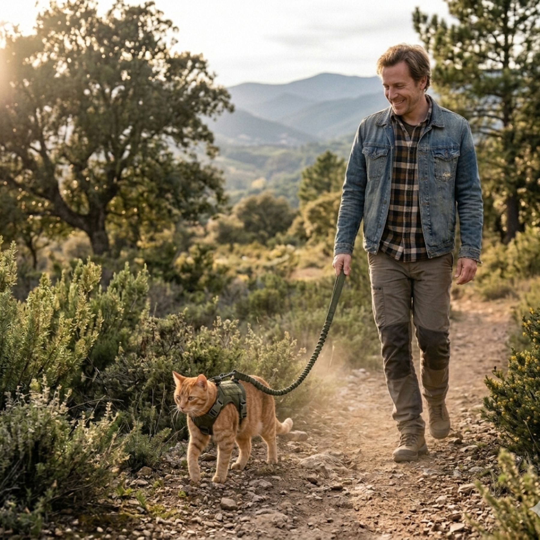 Cat wearing the GAT Tactical Harness – safe and comfortable fit for outdoor exploration