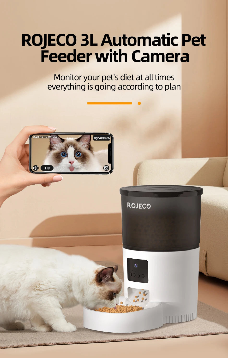 Comedero automático para gatos con cámara HD y app | Smart Cat Feeder with WiFi – GAT SmartFeeder