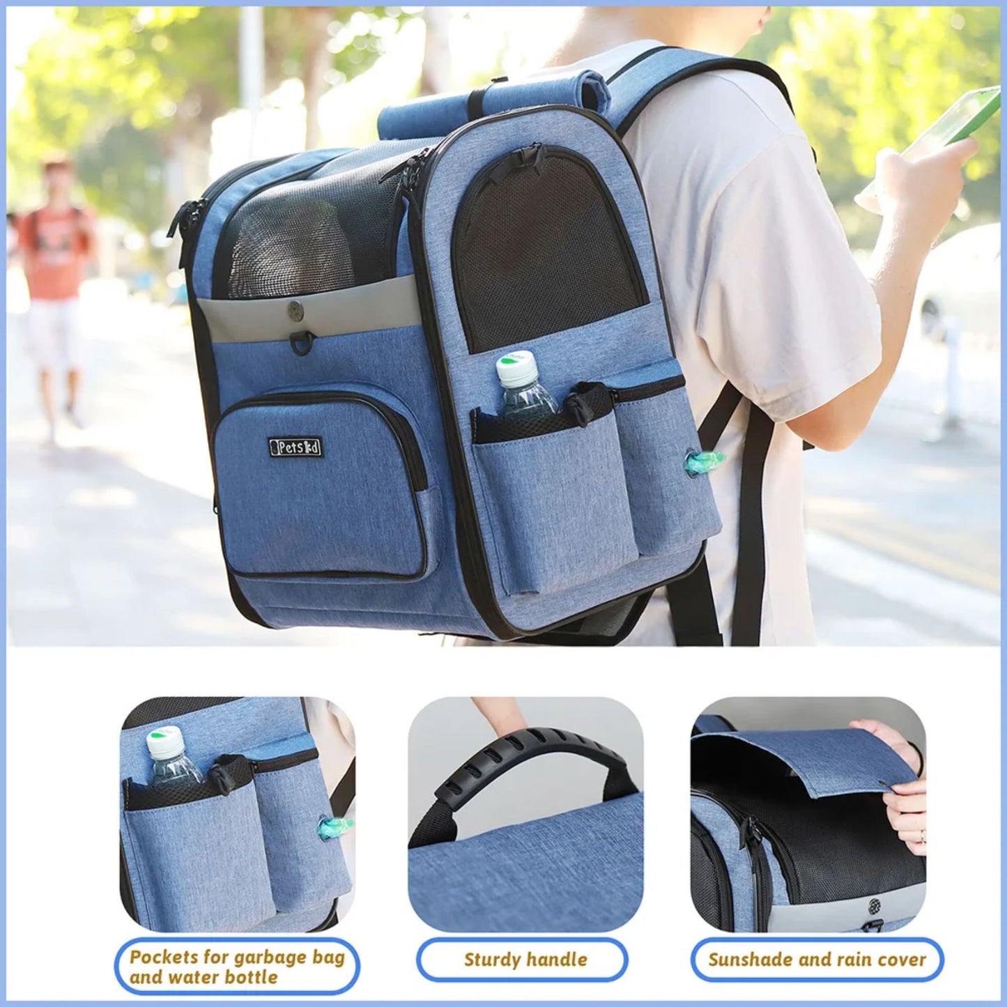 GAT Trek Carrier cat backpack — storage pockets and travel features
