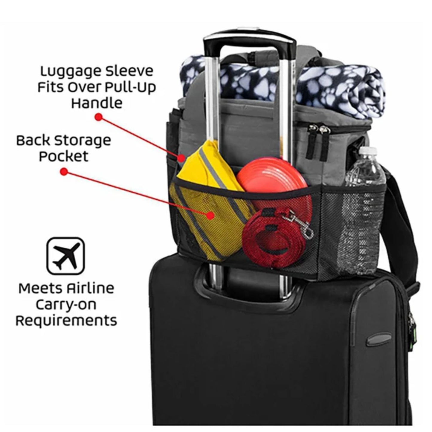 GAT Travel Kit cat travel bag — storage pockets and accessories overview